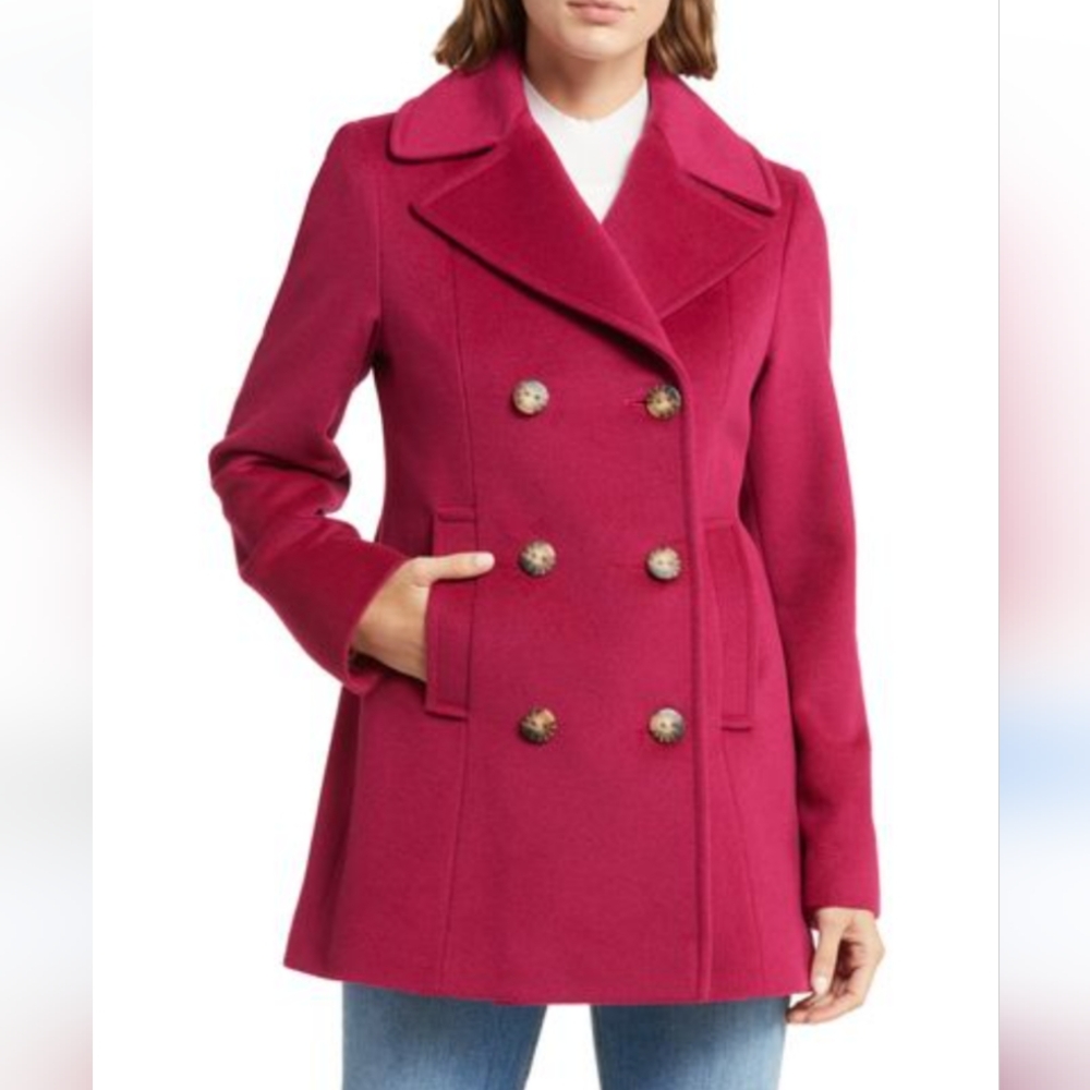 FLEURETTE Wool Peacoat coat NWT
